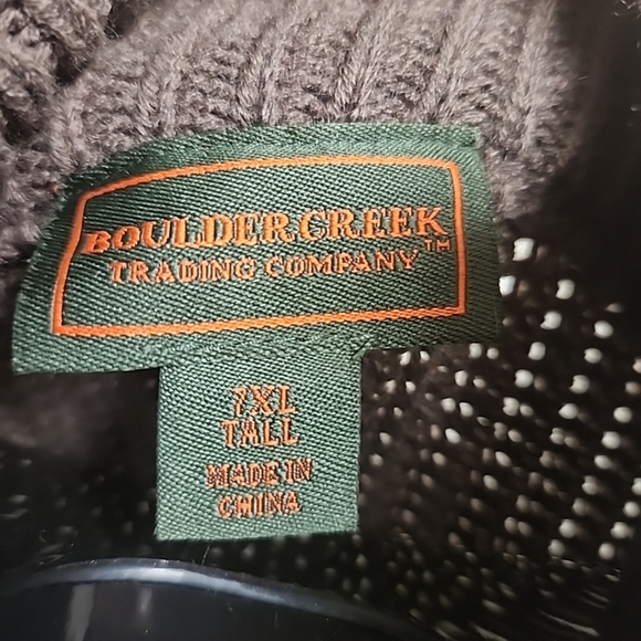 Boulder Creek Trading Company Sweater Mens 7XL Brown Buttons Suede Patch - Picture 9 of 13